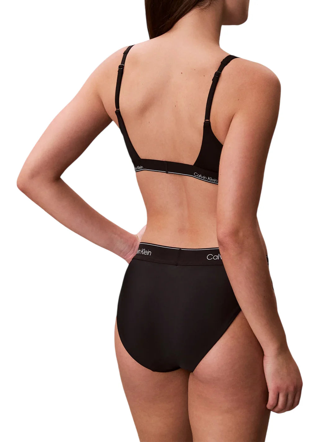 Calvin Klein bikini top donna con fascia logata nero
