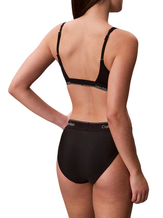 Calvin Klein bikini top donna con fascia logata nero