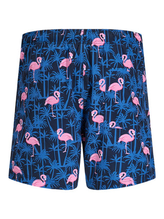 Jack&Jones boxer mare uomo con stampe fenicotteri blu rosa