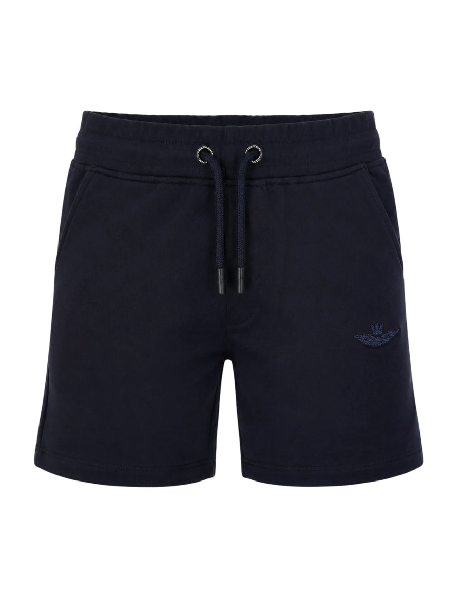 Aeronautica Militare bermuda bambino con logo ricamato blu