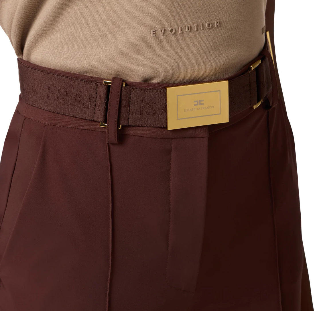 Elisabetta Franchi pantaloni gamba dritta con cintura marrone