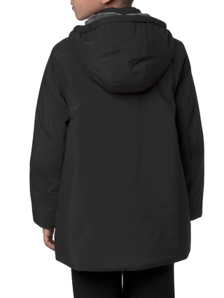 K-Way piumino lungo bambino Morese con cappuccio nero K21471W AL8 K-WAY