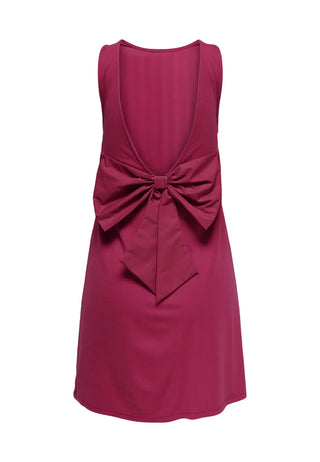 Only abito corto donna con fiocco fucsia