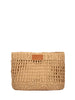 Me Fui pochette donna in rafia beige