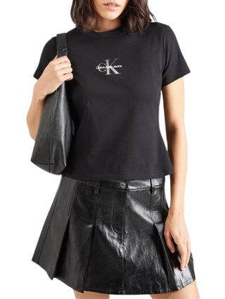 Calvin Klein Jeans T-shirt manica corta donna Gradient logo nero