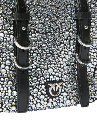 Pinko borsa Cubic full strass nero