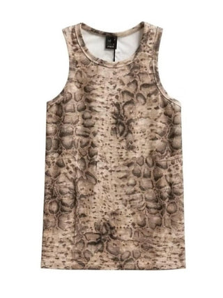 Pinko canotta Belfiore in fantasia pitonata beige nero