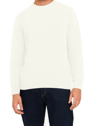 Liu Jo maglia uomo con trama check panna QF5117MA29P 14801 LIU JO 