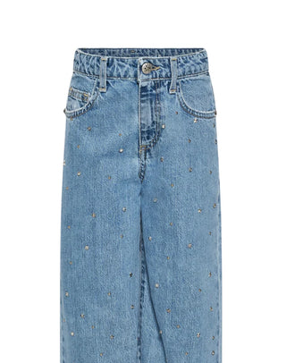John Richmond jeans wide leg Sagone con borchie lavaggio blu