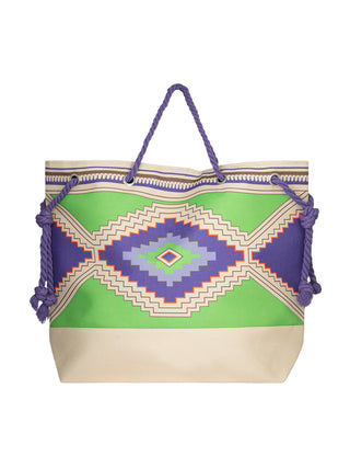 Me Fui borsa mare donna in fantasia verde viola