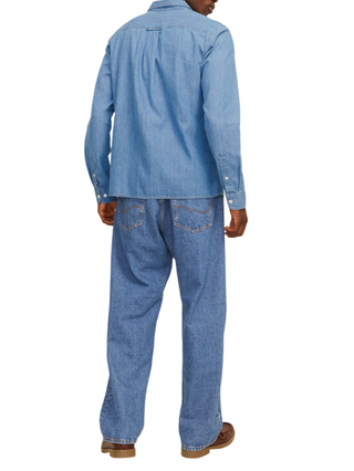 Jack&Jones camicia uomo in denim lavaggio blu