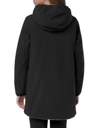 K-way piumino lungo reversibile con cappuccio p.denise nero rosa K11517W BBM K-WAY