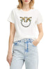 Pinko T-shirt Quentin con logo Love Birds gioiello bianco