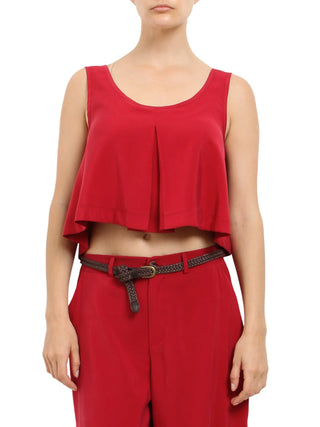Haveone top crop donna con pinces rosso scuro RIAQ287 INDIA HAVEONE 