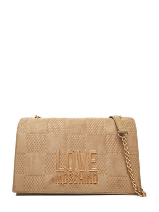 Love Moschino borsa a spalla in suede tortora JC4122PP0N-KB1 10A MOSCHINO LOVE 