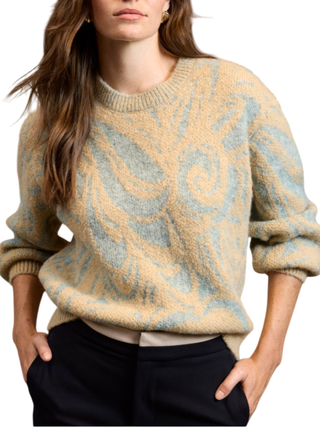 Surkana maglia misto lana in fantasia beige celeste 565NIFO231 51 SURKANA 