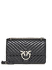 Pinko borsa Love Bag One Classic in pelle chevron nero argento