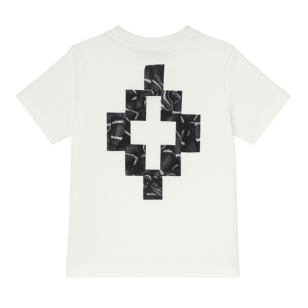 County of Milan T-shirt bambino con logo bianco latte