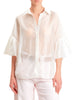 Vicolo camicia in georgette con trasparenze panna
