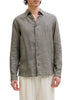Jack&Jones camicia in lino uomo manica lunga verde militare