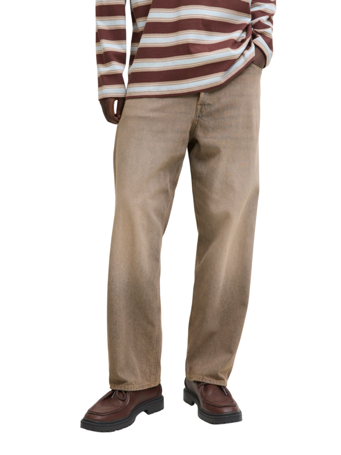 Jack&Jones jeans baggy Alex gamba dritta marrone