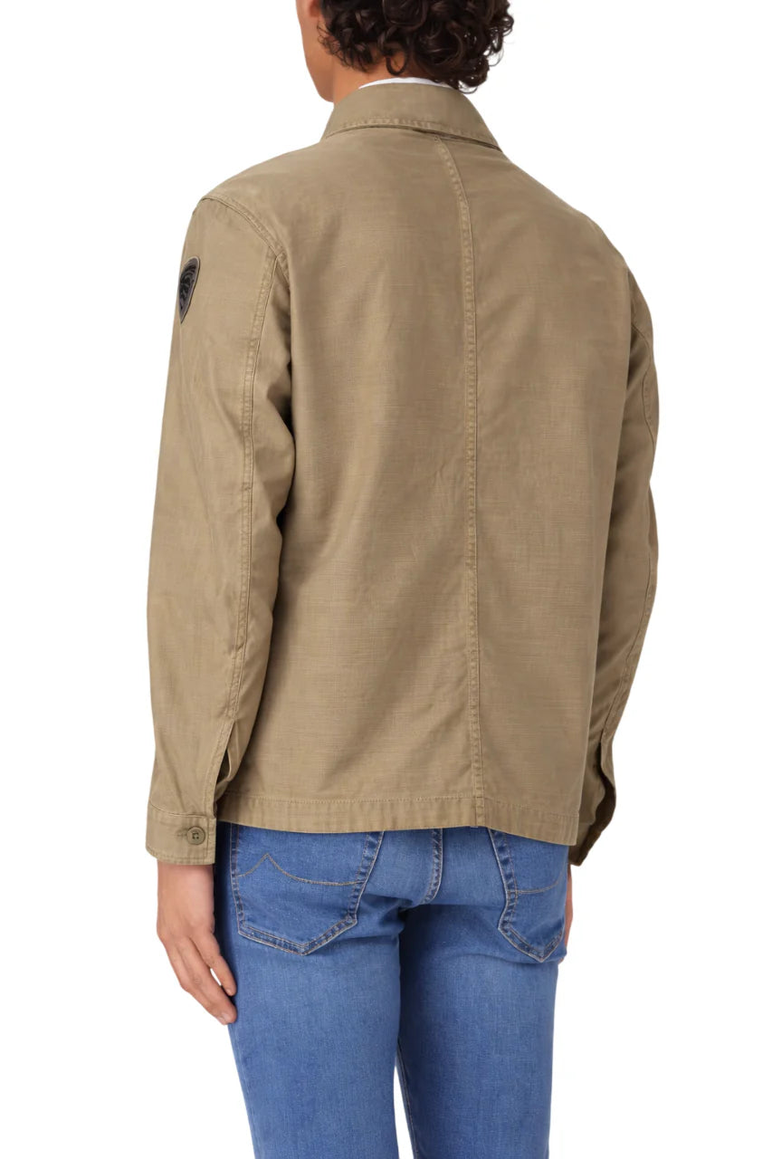 Blauer giubbino Goodale Dyed in cotone beige
