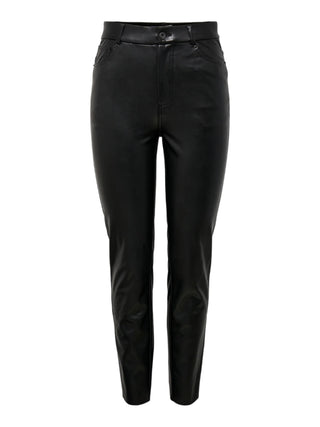 Only pantaloni in ecopelle nero