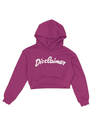 Disclaimer felpa crop bambina con cappuccio fucsia 58706 BORGOGNA-ST.BIANCA DISCLAIMER