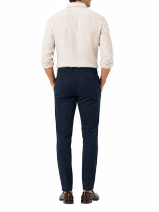 Le Braghe pantaloni uomo in cotone slim blu