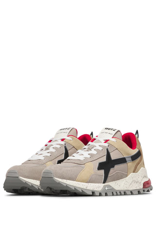 W6yz sneakers uomo Breeze in suede e tessuto tecnico beige rosso