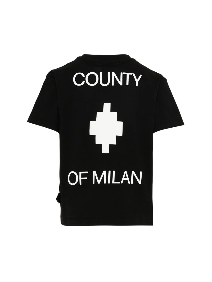 County of Milan T-shirt bambino manica corta stampa iconica nero