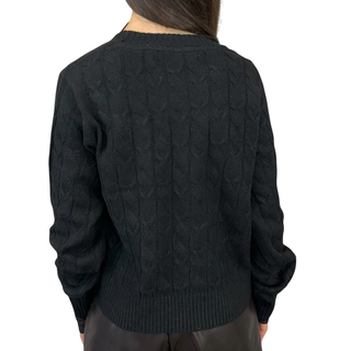 Vero Moda maglia donna con trecce nero 10331814 BLACK VERO MODA