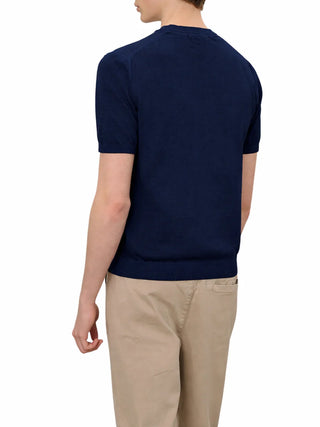 Blauer maglia uomo manica corta in cotone blu