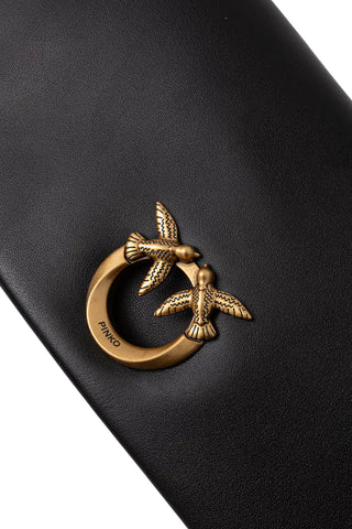 Pinko borsa Click Soft Horizontal Classic in pelle nero oro