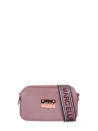 Marc Ellis borsa a tracolla in gomma saffiano rosa FLAT MARC 25 ASH ROSE-RAME MARC ELLIS