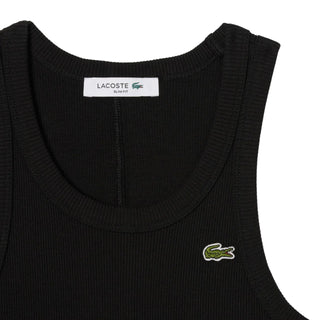 Lacoste canotta a costine donna nero