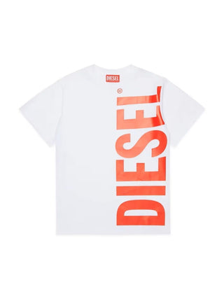 Diesel T-shirt bambino con maxi logo nero bianco