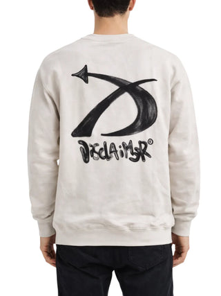 Disclaimer felpa uomo con logo posteriore ecrù