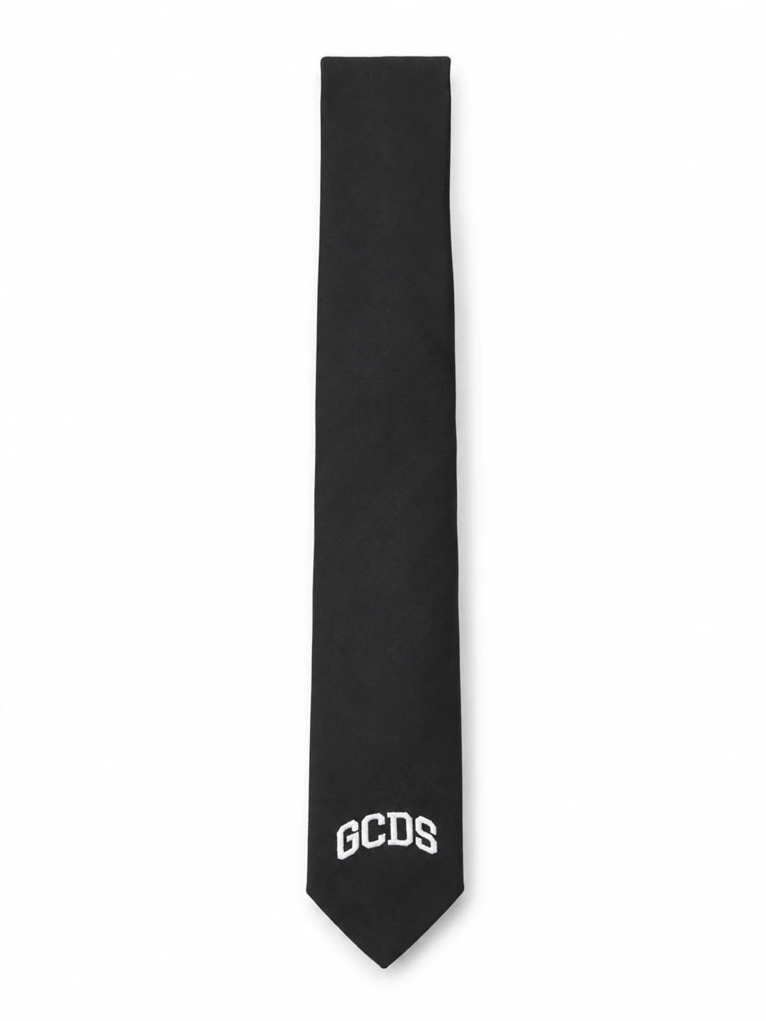 Gcds cravatta bambino satin con logo nero
