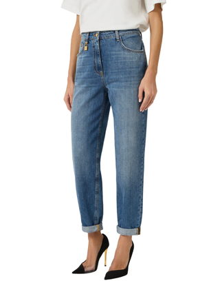 Elisabetta Franchi jeans egg con lucchetto gioiello lavaggio blu