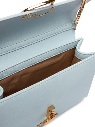 Love Moschino borsa a tracolla in ecopelle martellata celeste