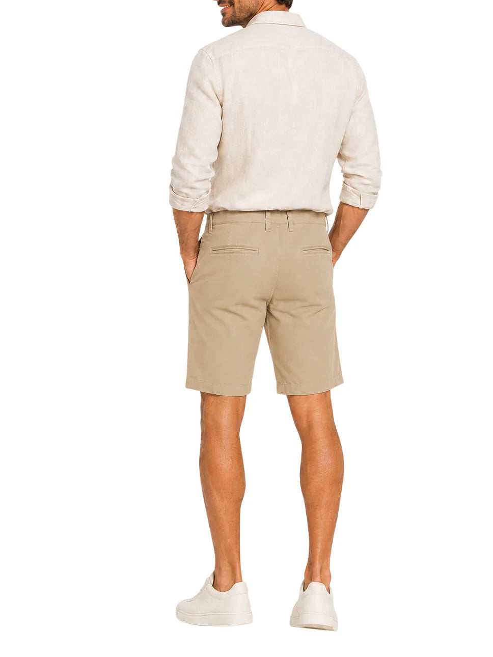 Le Braghe bermuda chino uomo slim beige