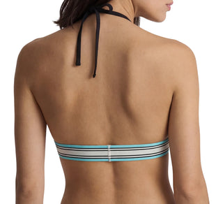 Calvin Klein top bikini triangolo con fascia logata nero