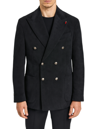 Mulish giacca doppiopetto in velluto millerighe nero HOUSTON-GKS107 NERO MULISH