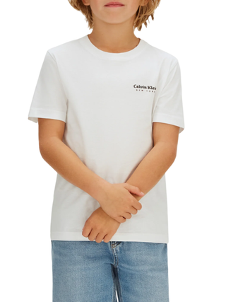 Calvin Klein Jeans T-shirt bambino con logo bianco