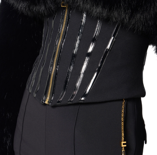 Elisabetta Franchi pantaloni a zampa in crepe nero PA14157E2 110 ELISABETTA FRANCHI 