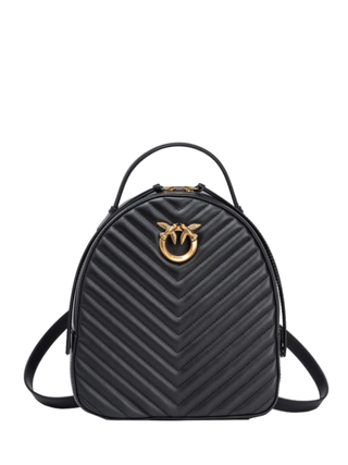 Pinko zaino Love Click Classic in pelle chevron nero oro 102530-A1J2 Z99Q PINKO 