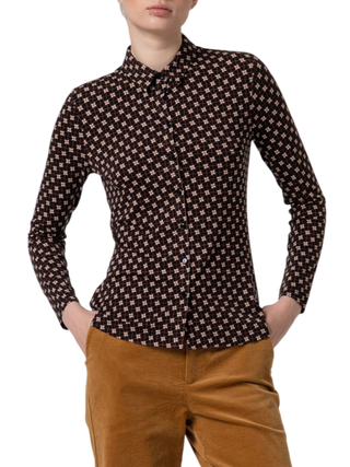 Surkana camicia donna in fantasia nero marrone 565IRVI118 00 SURKANA 