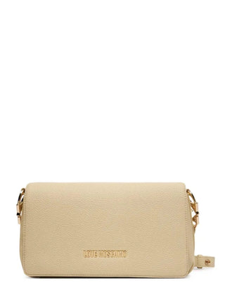 Love Moschino borsa a tracolla in ecopelle martellata beige chiaro