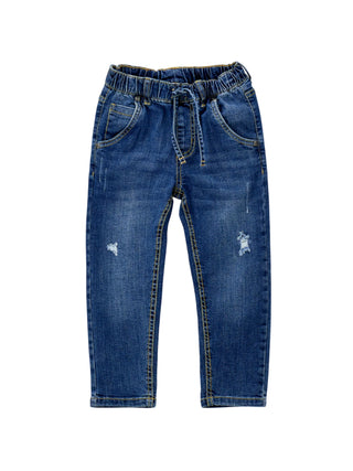 iDo jeans balloon bambino con strappi lavaggio blu